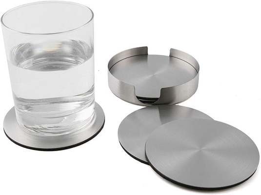 Modern Stainless Steel Round Coasters for for hot or cold drinks